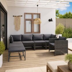 Specifications of 7-Piece Poly Rattan Garden Lounge Set
