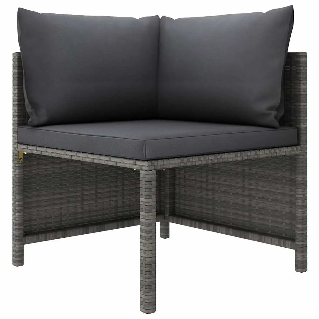 Garden Lounge Set 9 Piece Outdoor Furniture Poly Rattan Grey Modular Sectional