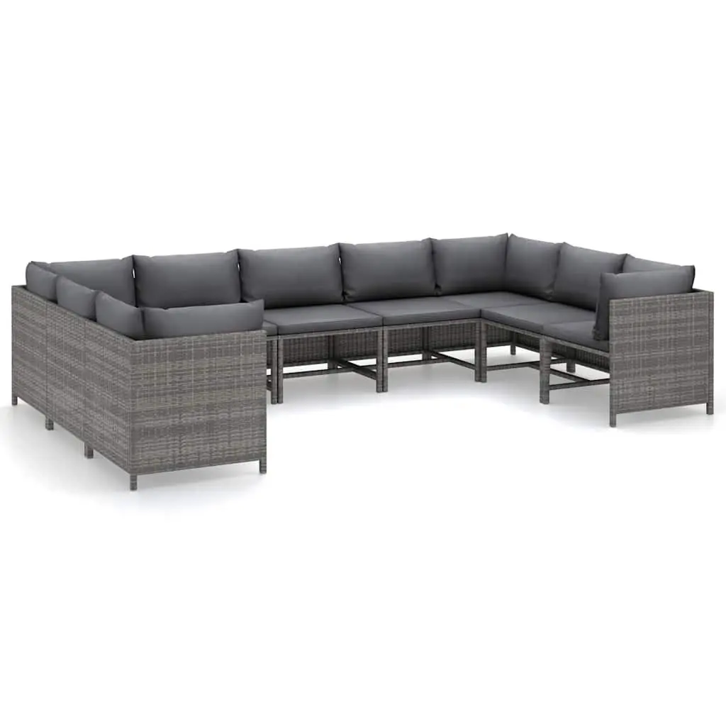 9 Piece Garden Lounge Set Grey