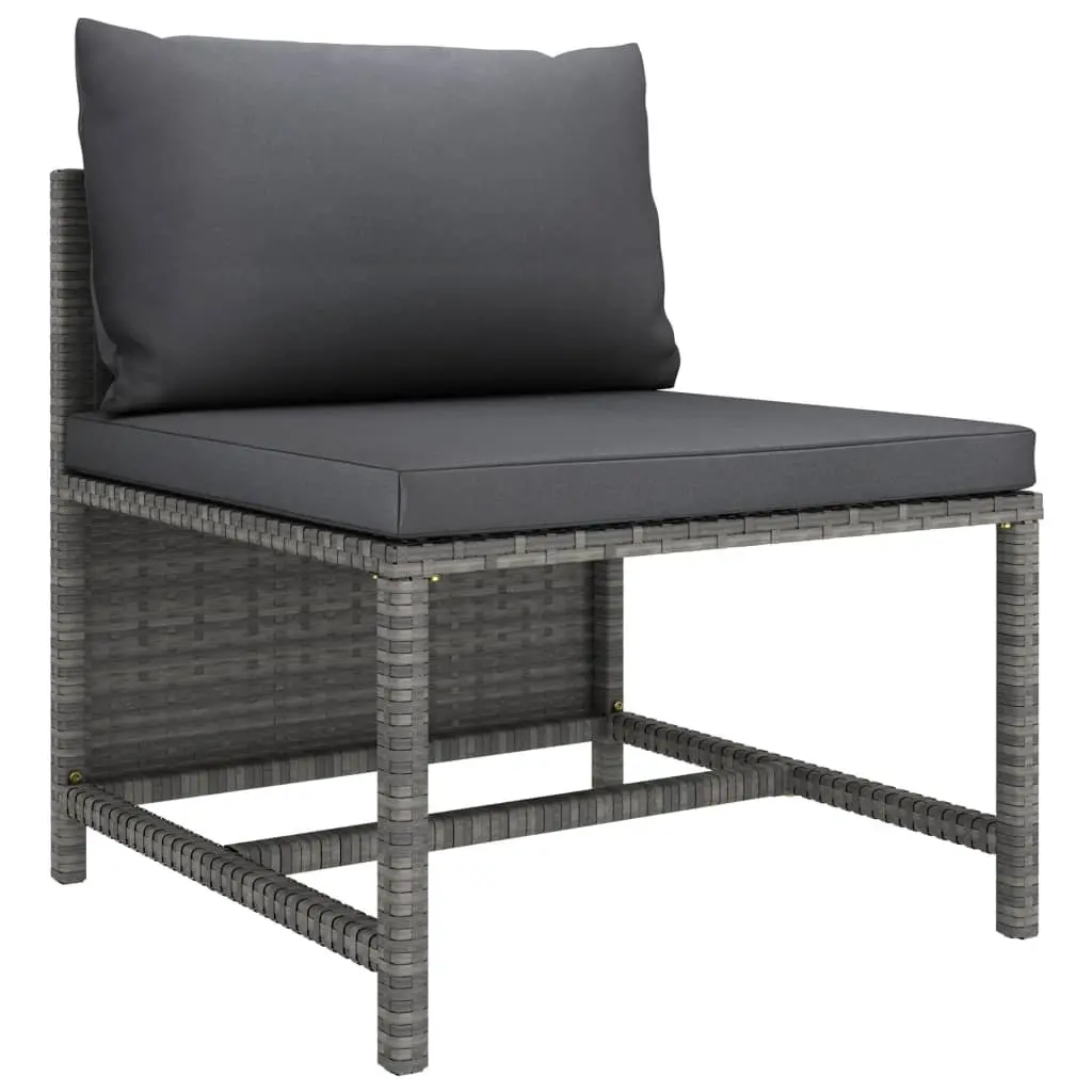 Garden Lounge Set 10 Piece Poly Rattan Outdoor Furniture Grey with Cushions