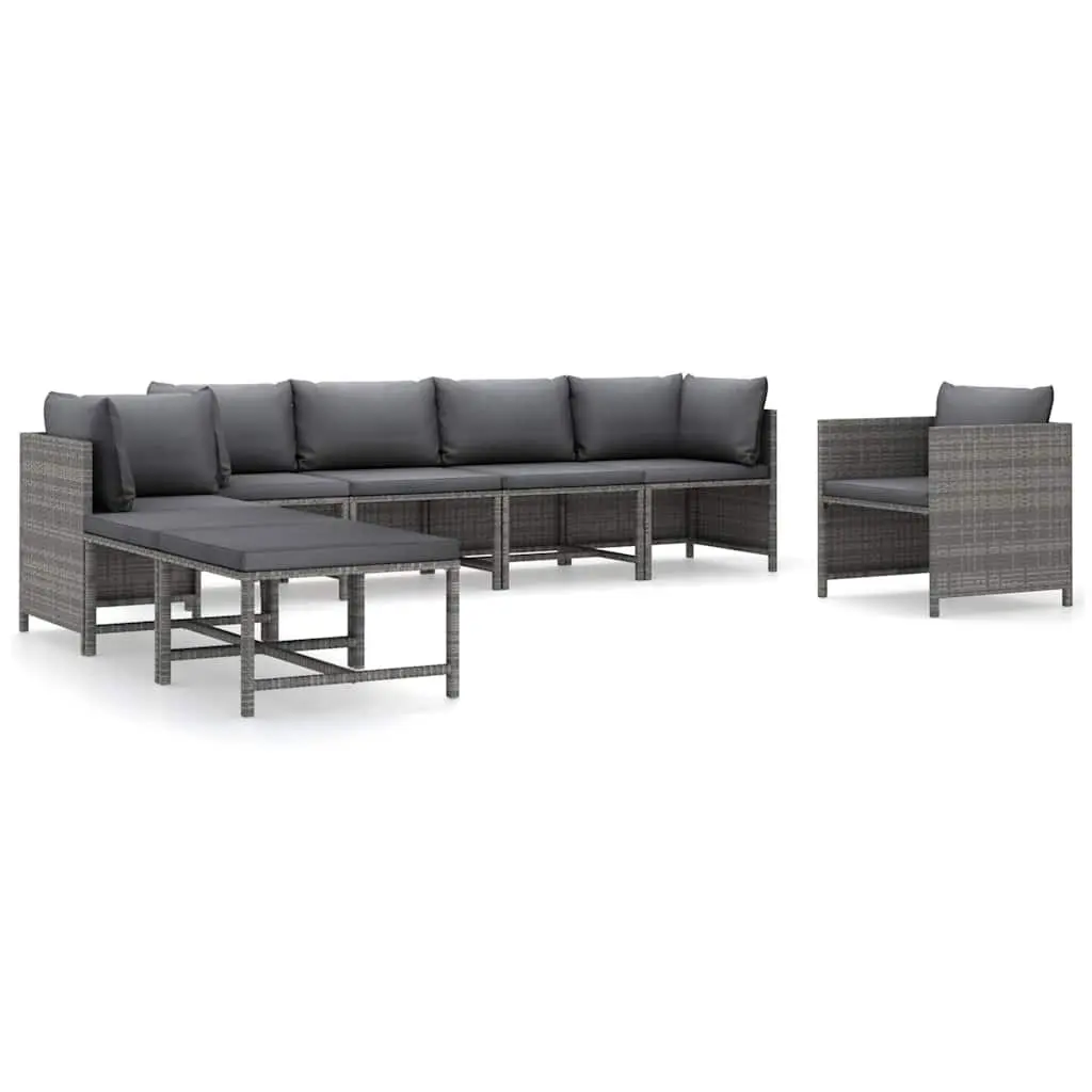 Garden Lounge Set Outdoor Furniture 8 Piece Grey