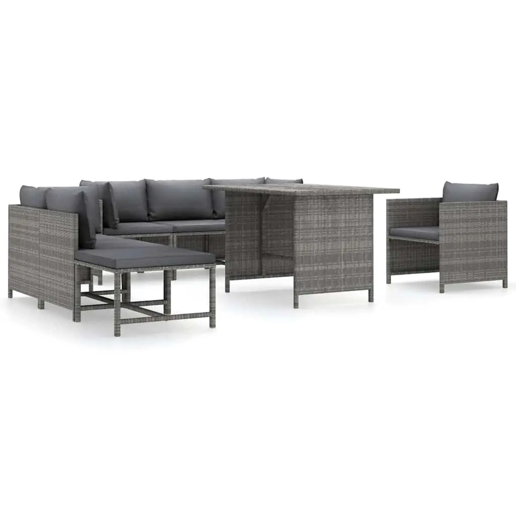 Garden Lounge Set 8 Piece Outdoor Furniture for Patio and Garden Grey