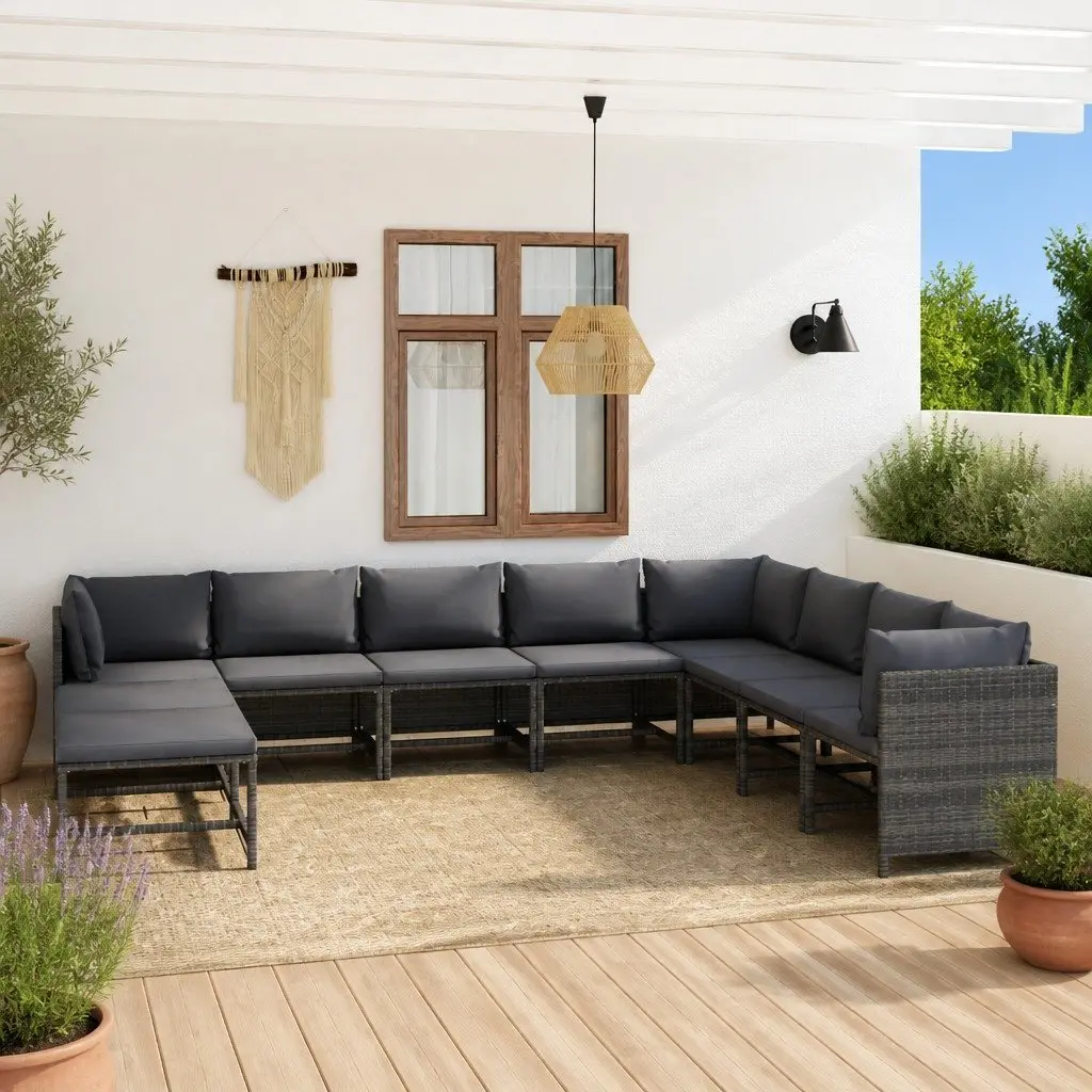 11-Piece Grey Garden Lounge Set