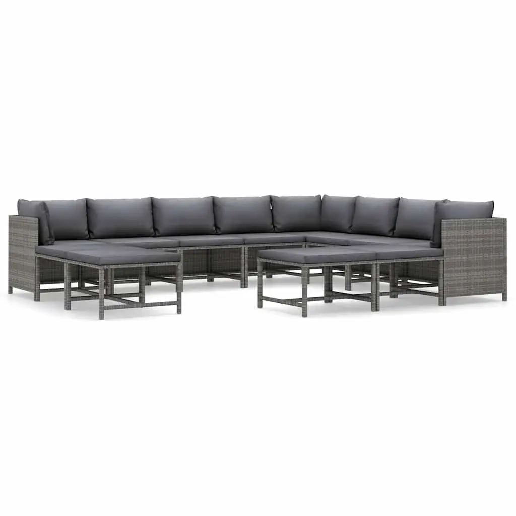 Garden Lounge Set 12 Piece Outdoor Furniture Grey Modular