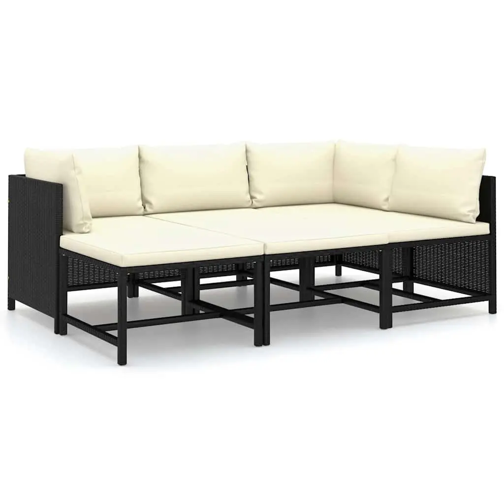 Outdoor Lounge Set 6 Piece Garden Furniture Poly Rattan Modular Sectional with