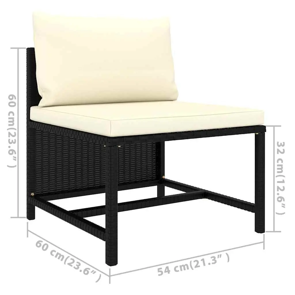 Outdoor Lounge Set 6 Piece Garden Furniture Poly Rattan Modular Sectional with
