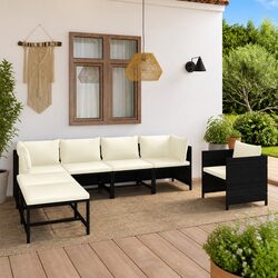 Specifications of 7 Piece Poly Rattan Outdoor Lounge Set