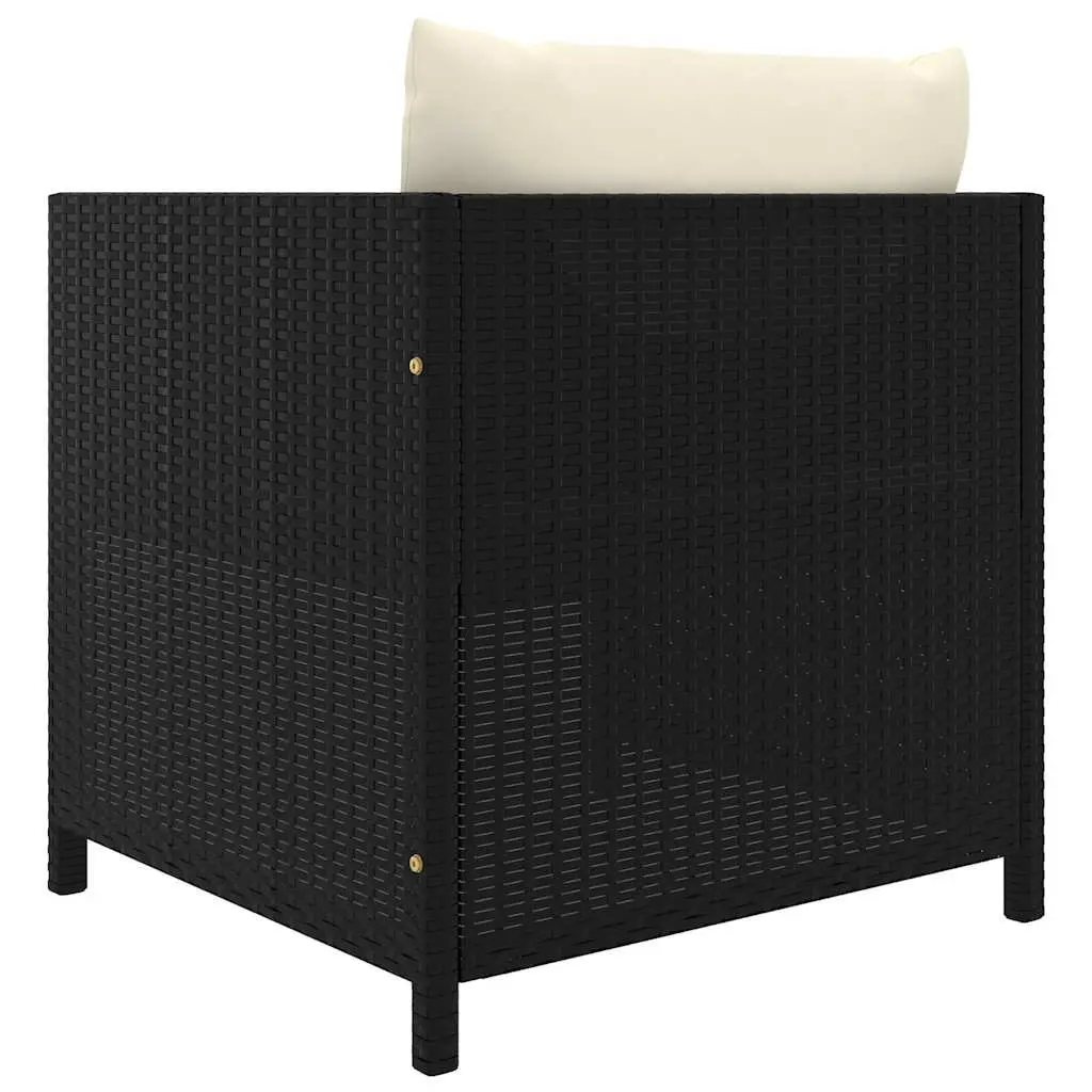 Outdoor Garden Lounge Set 7 Piece Modular Poly Rattan Furniture for Patio Black