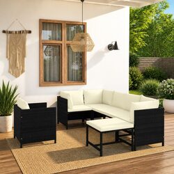7-Piece Outdoor Lounge Set: Dimensions and Materials