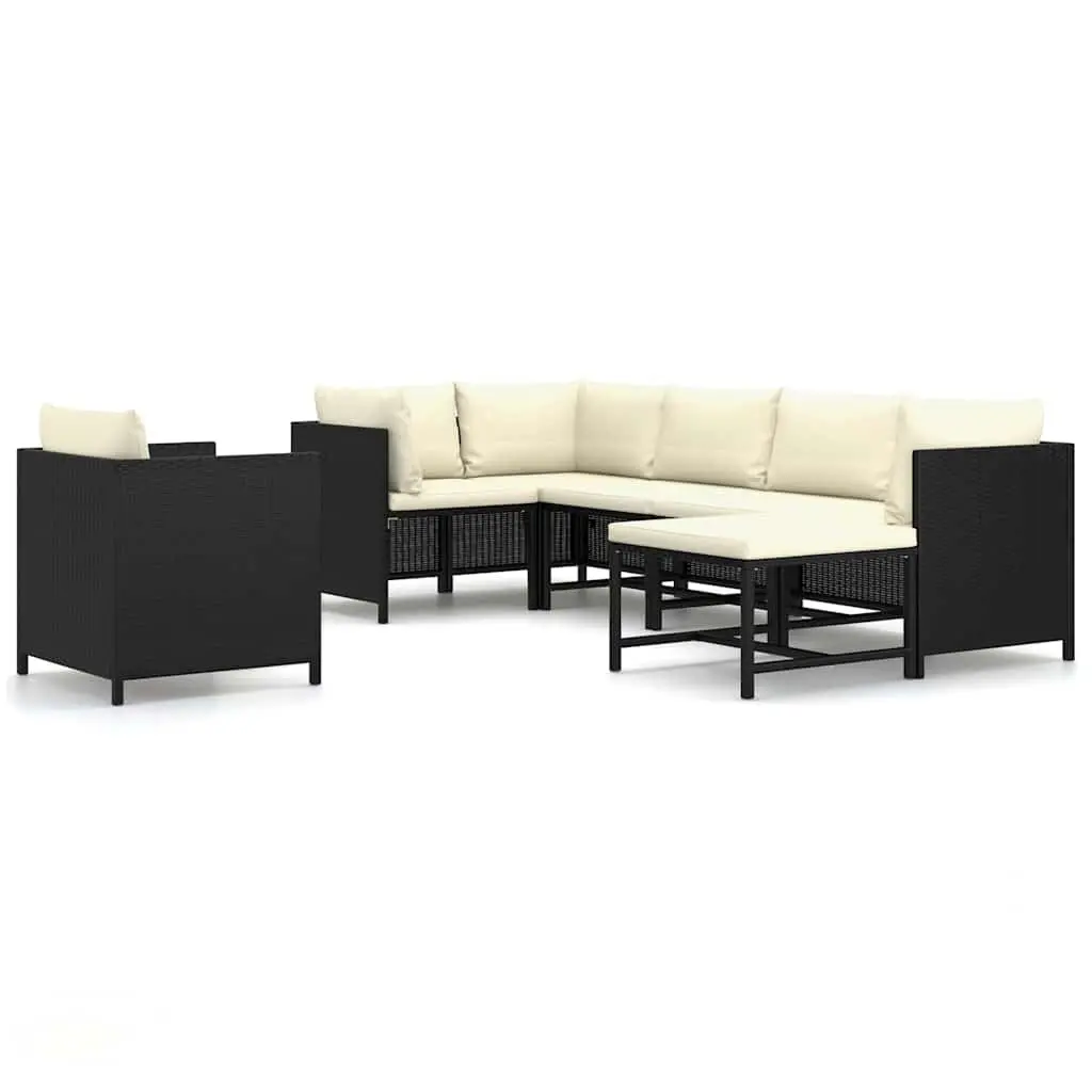 7-Piece Patio Lounge Set in Black
