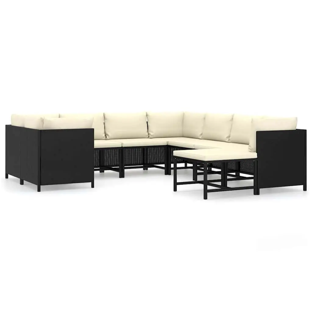9-Piece Poly Rattan Garden Set