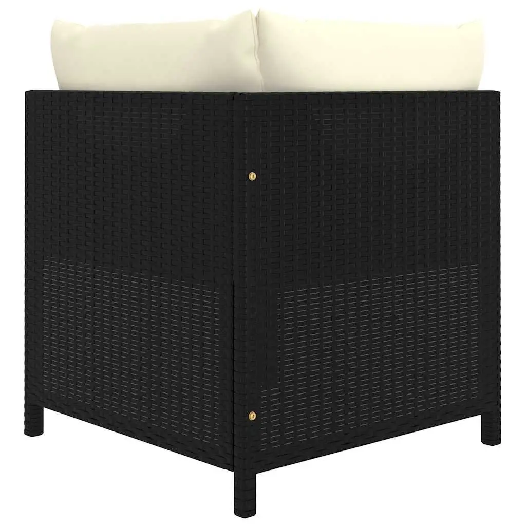 Garden Lounge Set 8 Piece Poly Rattan Outdoor Furniture Black Cushions Modular