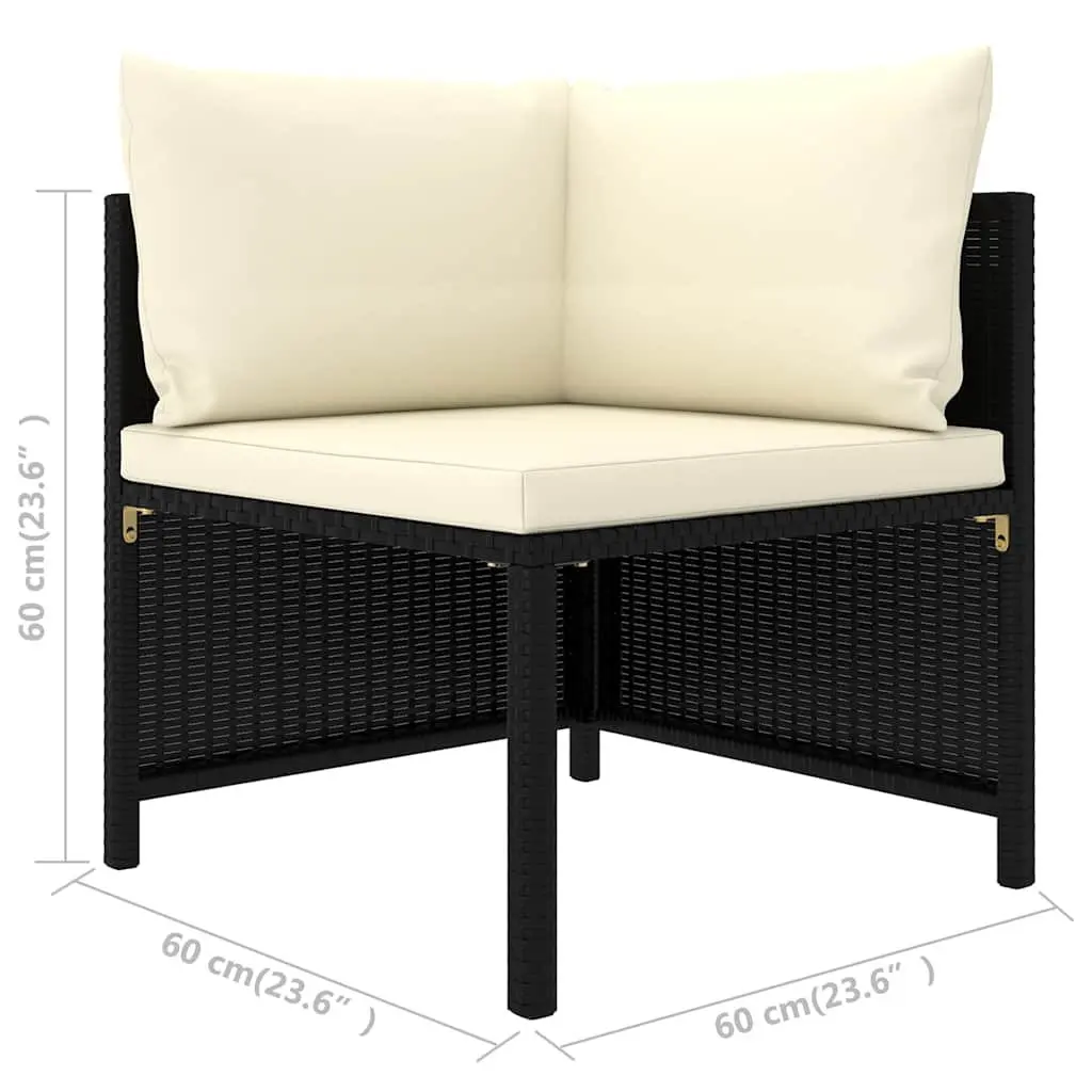 Garden Lounge Set Outdoor Furniture 9 Piece Modular Patio Black