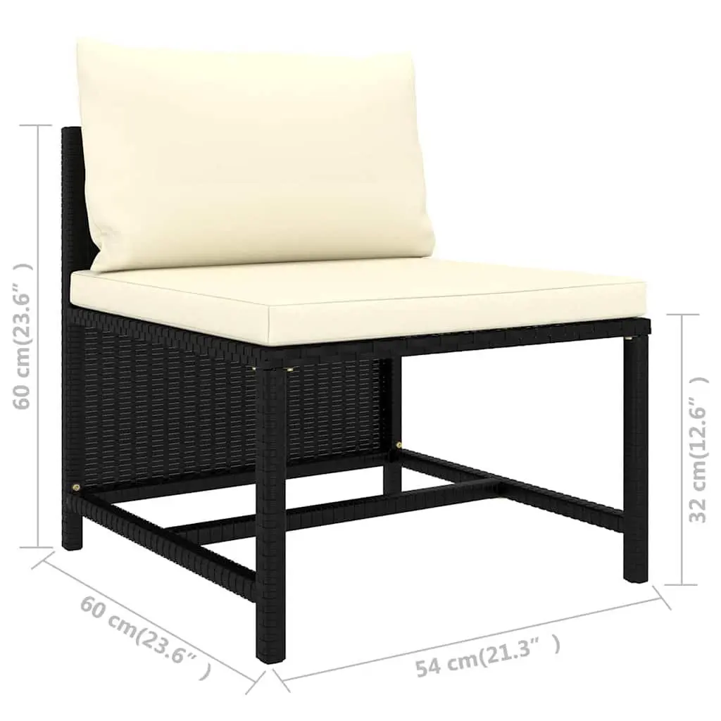 Garden Lounge Set Outdoor Furniture 9 Piece Modular Patio Black
