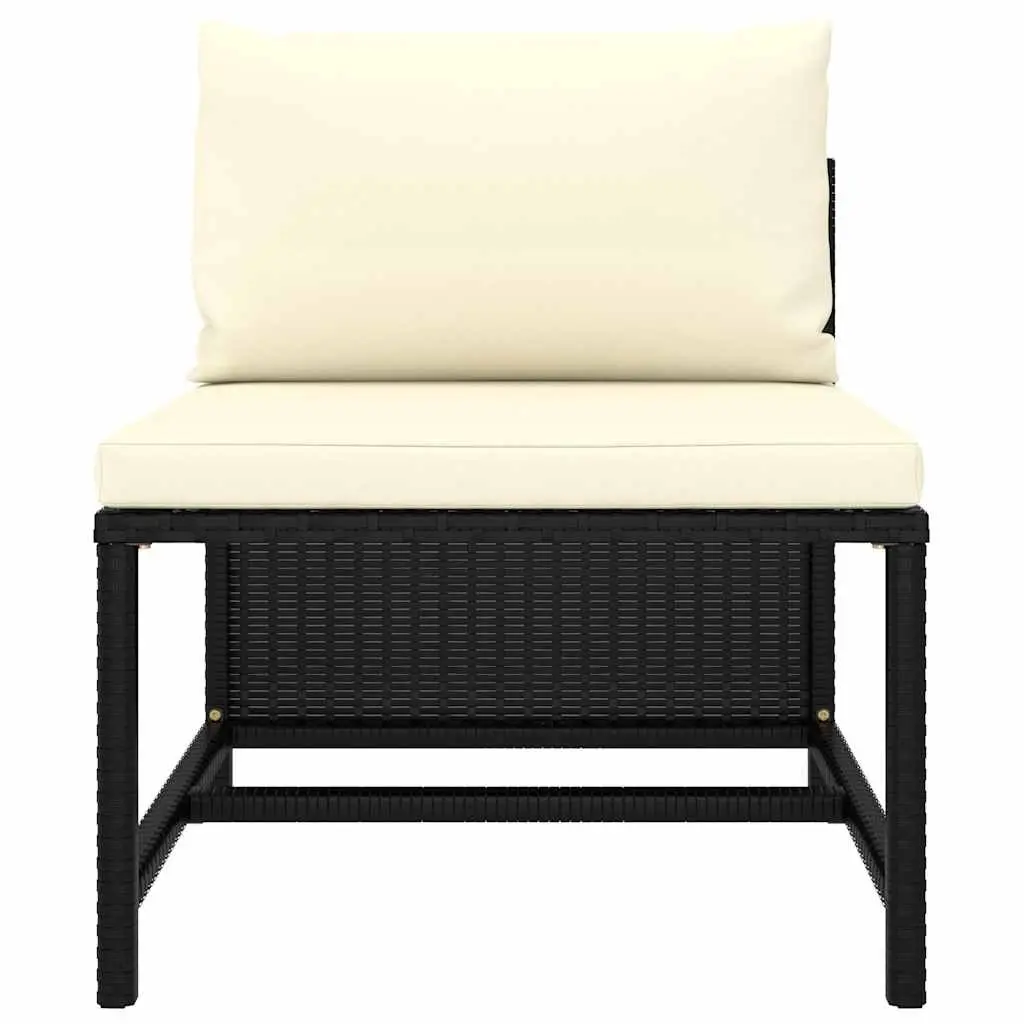 Garden Lounge Set Outdoor 9 Piece Modular Seating Black Poly Rattan