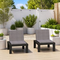 Specifications for Grey Plastic Lounge Chairs with Cushions