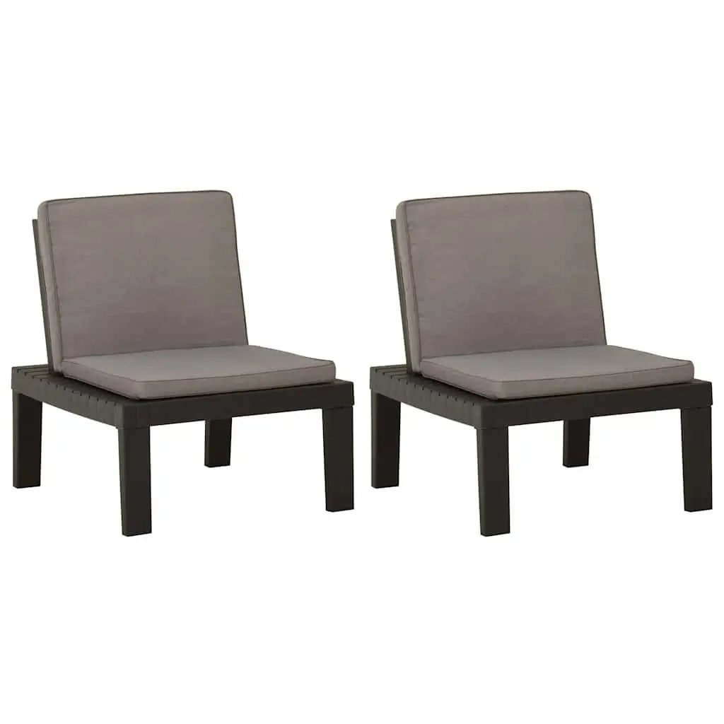 Grey Plastic Lounge Chairs with Cushions