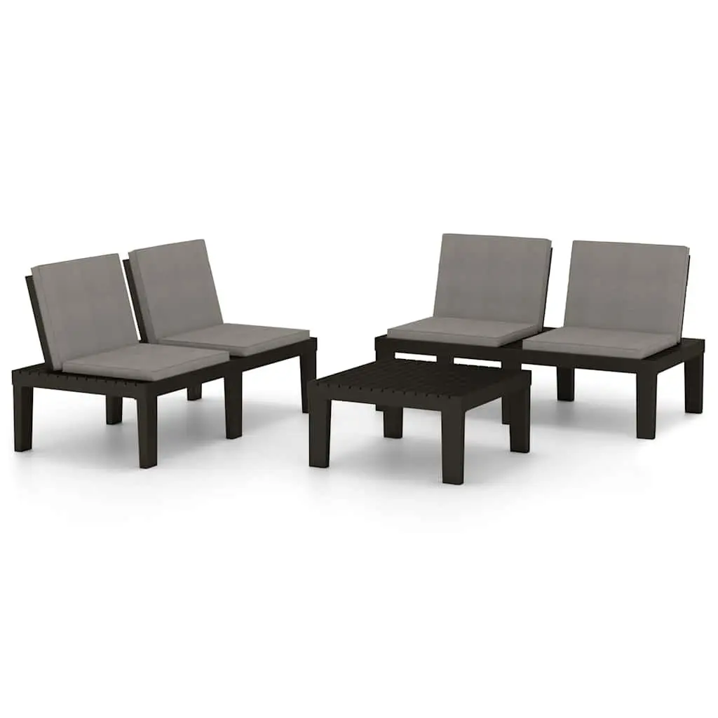 3 Piece Outdoor Lounge Set Grey for Patio Garden Furniture