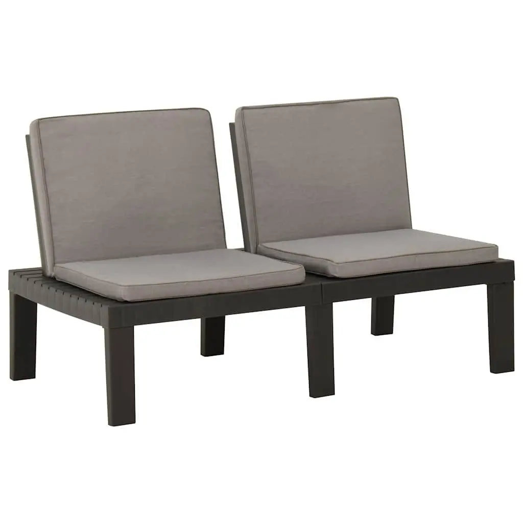 3 Piece Outdoor Lounge Set Grey for Patio Garden Furniture
