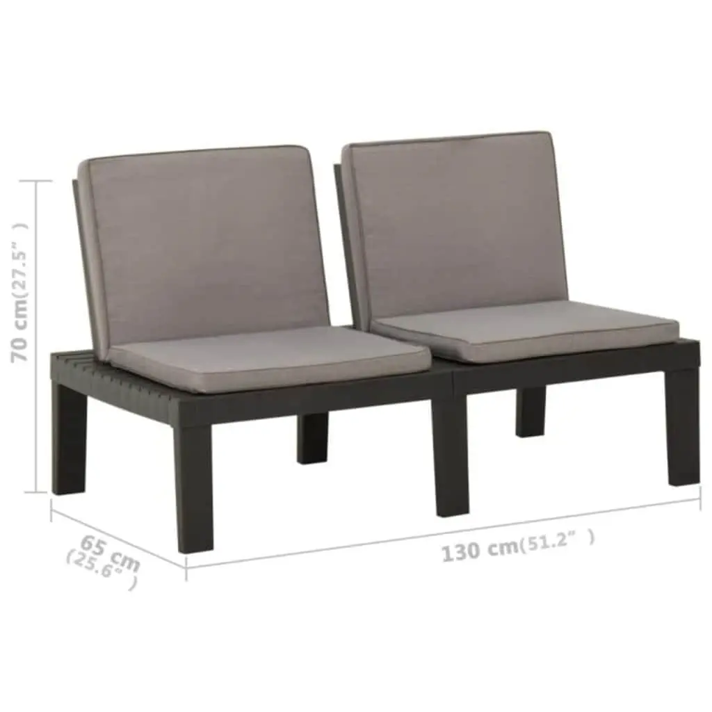 3 Piece Outdoor Lounge Set Grey for Patio Garden Furniture