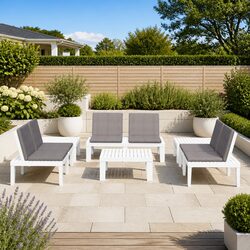 Specifications of 6 Piece White Garden Lounge Set