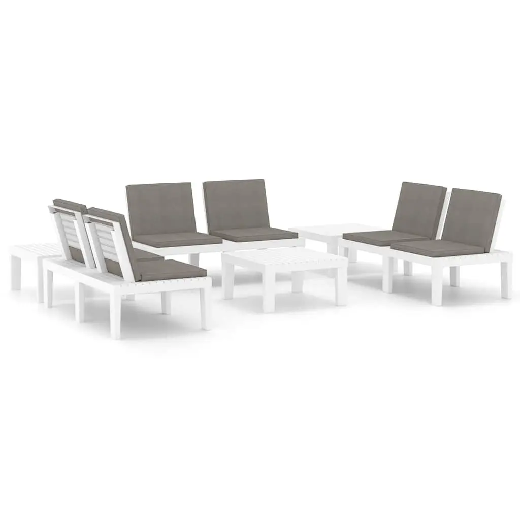 6 Piece White Garden Lounge Set