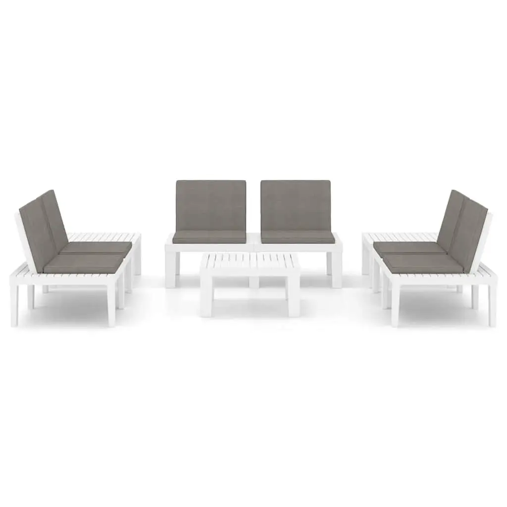 6 Piece White Garden Lounge Set