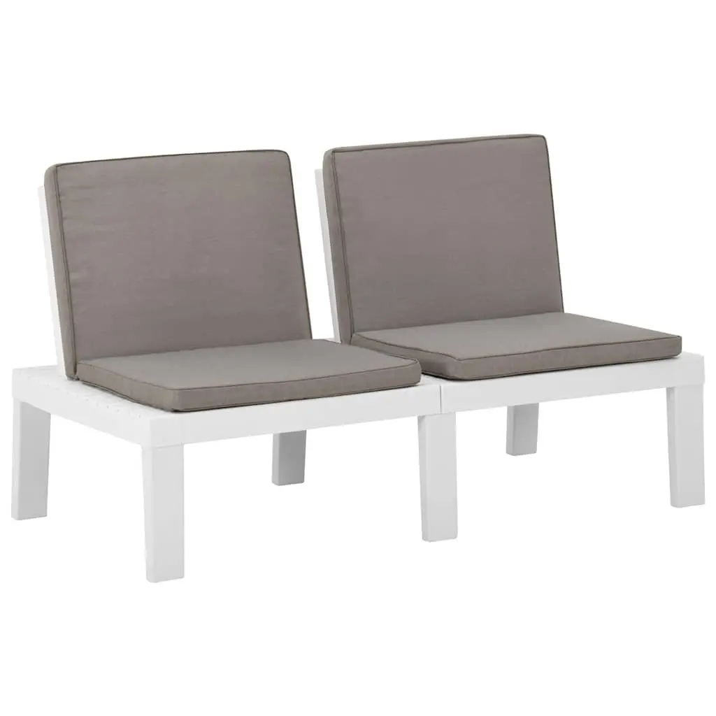 6 Piece White Garden Lounge Set