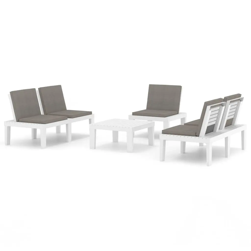4 Piece Outdoor Lounge Set Plastic Garden Furniture with Cushions