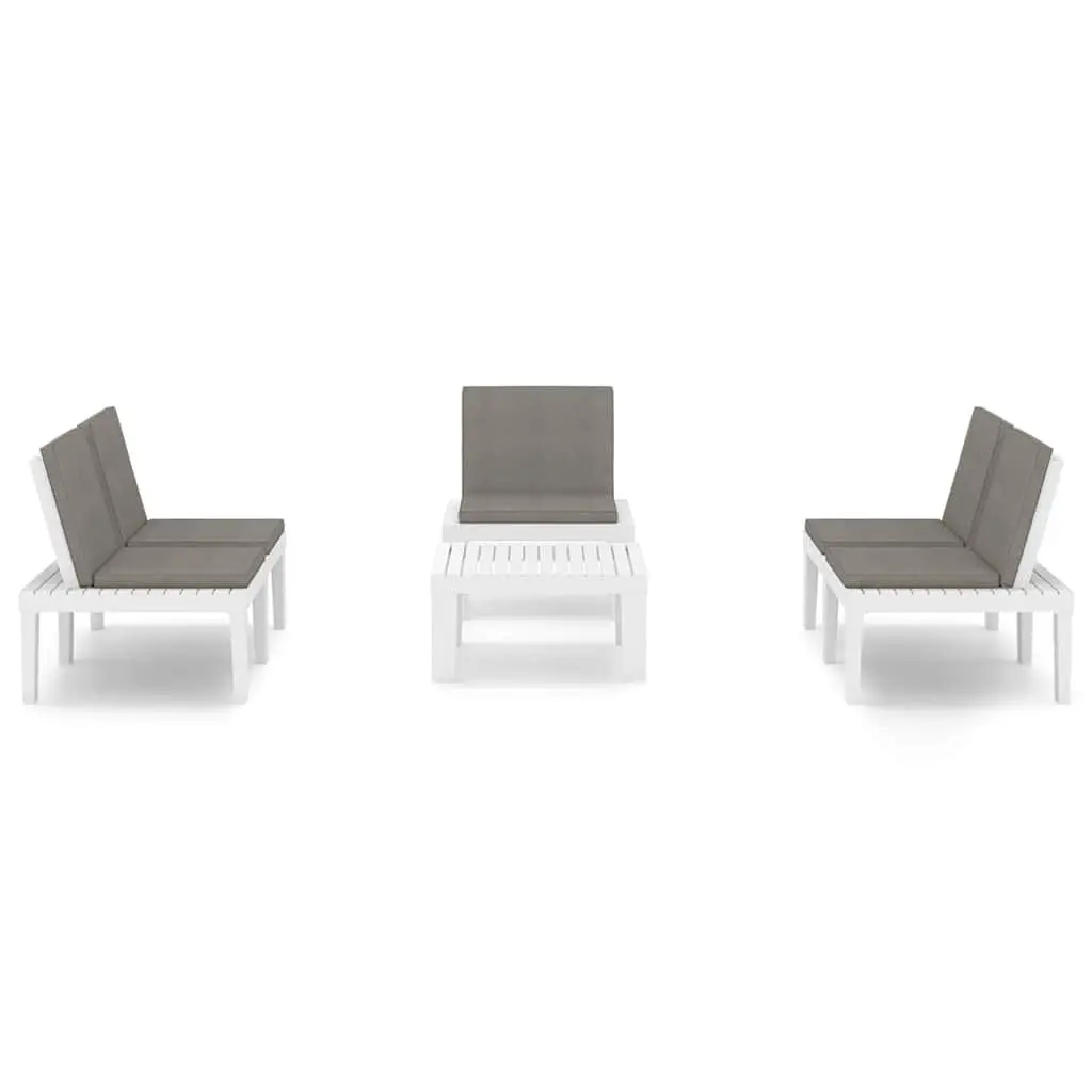 4 Piece Outdoor Lounge Set Plastic Garden Furniture with Cushions