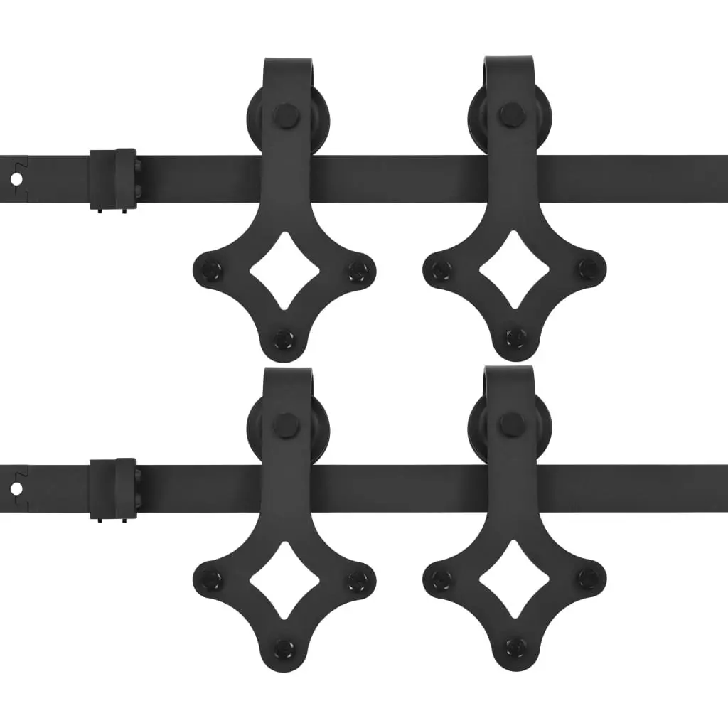Sliding Door Hardware Kit 2pcs 200cm Track Roller Barn Door System Set