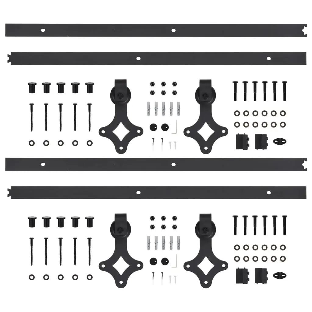 Sliding Door Hardware Kit 2pcs 200cm Track Roller Barn Door System Set