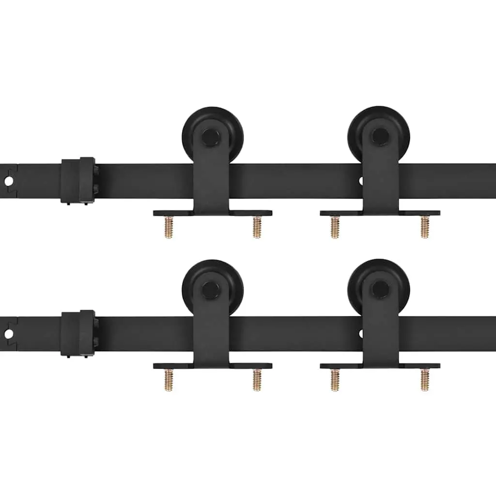 Sliding Door Hardware Kit for Barn Doors Kitchen Doors Study Doors 183cm Black