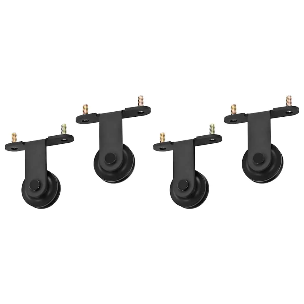 Sliding Door Hardware Kit for Barn Doors Kitchen Doors Study Doors 183cm Black