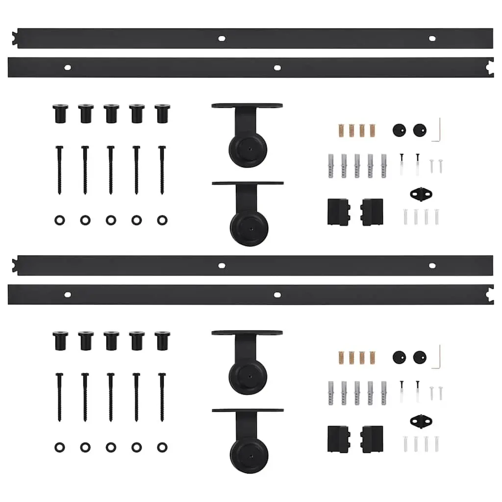 Sliding Door Hardware Kit for Barn Doors Kitchen Doors Study Doors 183cm Black