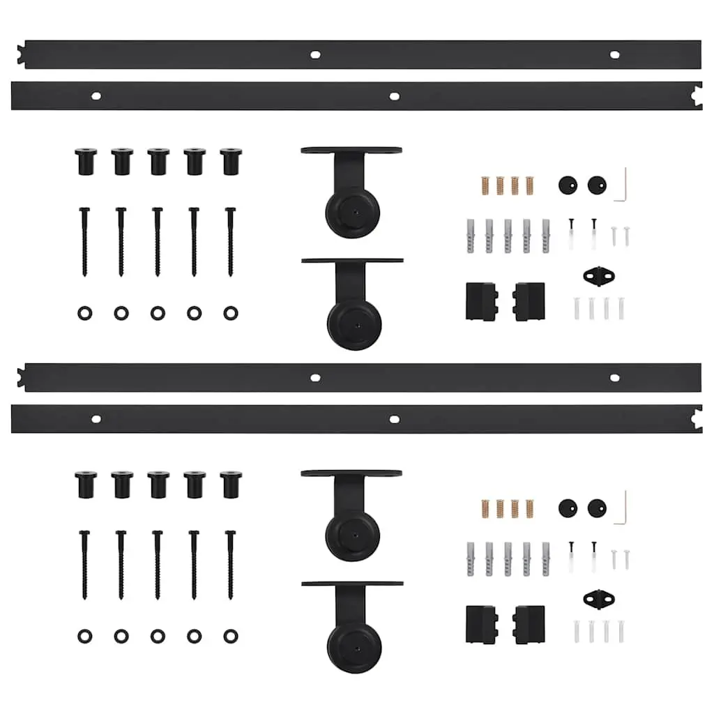 Sliding Door Hardware Kit 2 Pieces 200cm Track Rollers Barn Door System