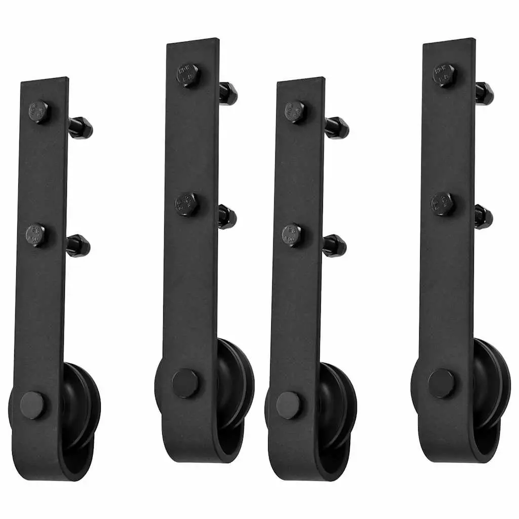 Sliding Door Hardware Kit 2 Pack 200cm Track Rail Roller Set for Barn Kitchen