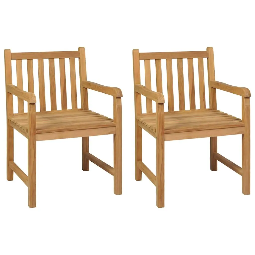 Teak Wood Garden Dining Set 3 Piece Outdoor Patio Table Chairs Brown