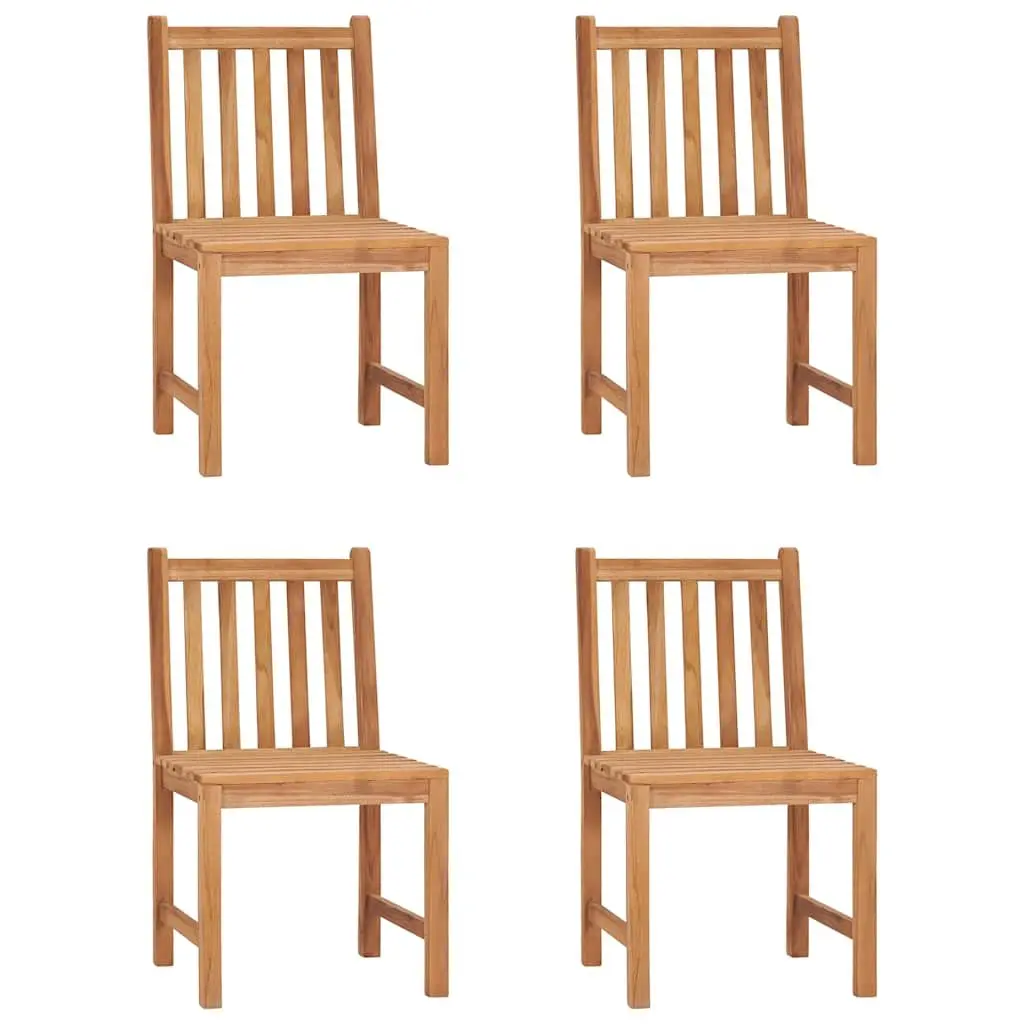 Garden Dining Set Outdoor Patio Furniture 5 Piece Teak Wood Table Chairs Brown