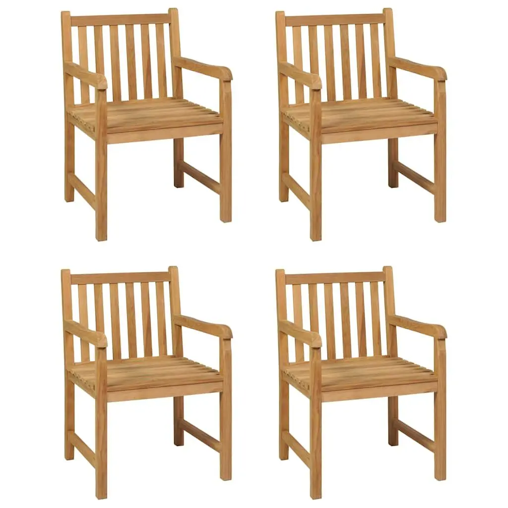 Garden Dining Set 5 Piece Outdoor Furniture Table Chairs Patio Brown Teak Wood