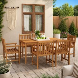 Specifications of 7-Piece Teak Wood Dining Set