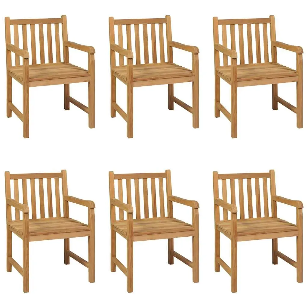 Outdoor Dining Set 7 Piece Garden Furniture Table Chairs Brown Teak Wood