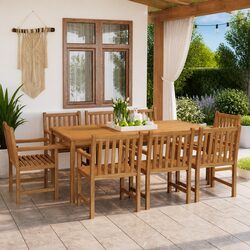 9-Piece Solid Teak Dining Set: Specs and Features