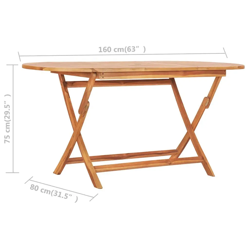 7 Piece Folding Outdoor Dining Set Garden Patio Furniture Teak Wood Table Chairs