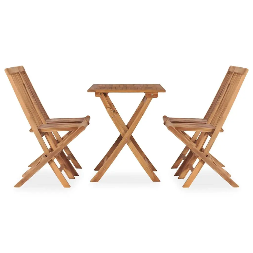 5 Piece Folding Outdoor Dining Set Teak Wood Garden Furniture Patio