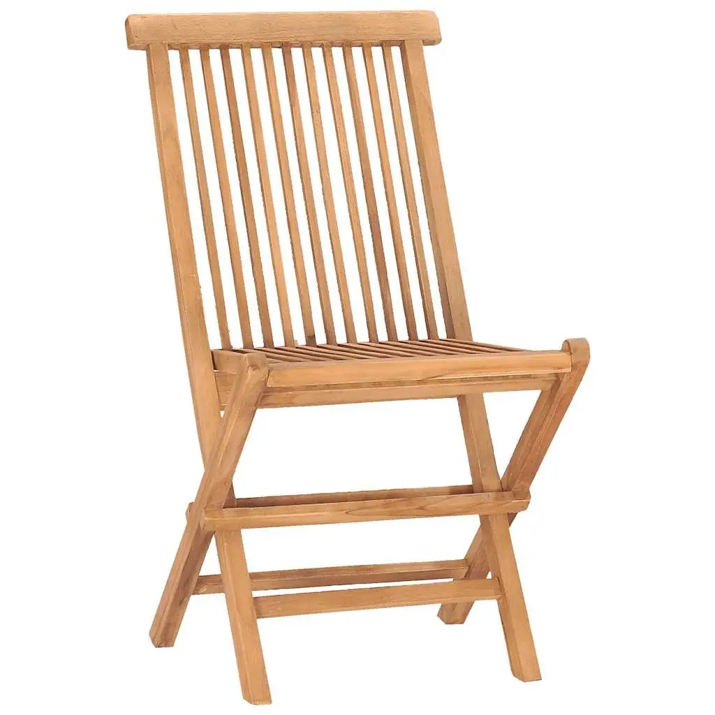 5 Piece Folding Outdoor Dining Set Teak Wood Garden Furniture Patio