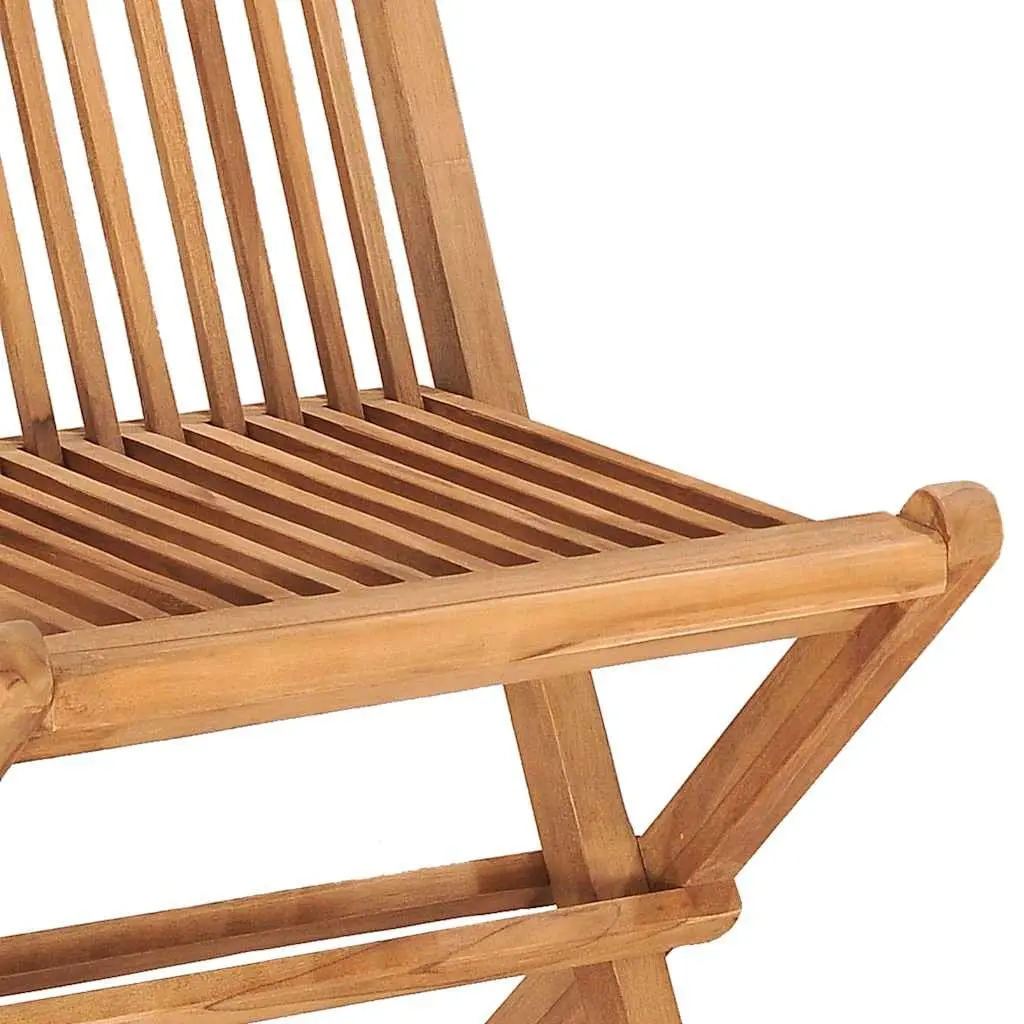 5 Piece Folding Outdoor Dining Set Teak Wood Garden Furniture Patio