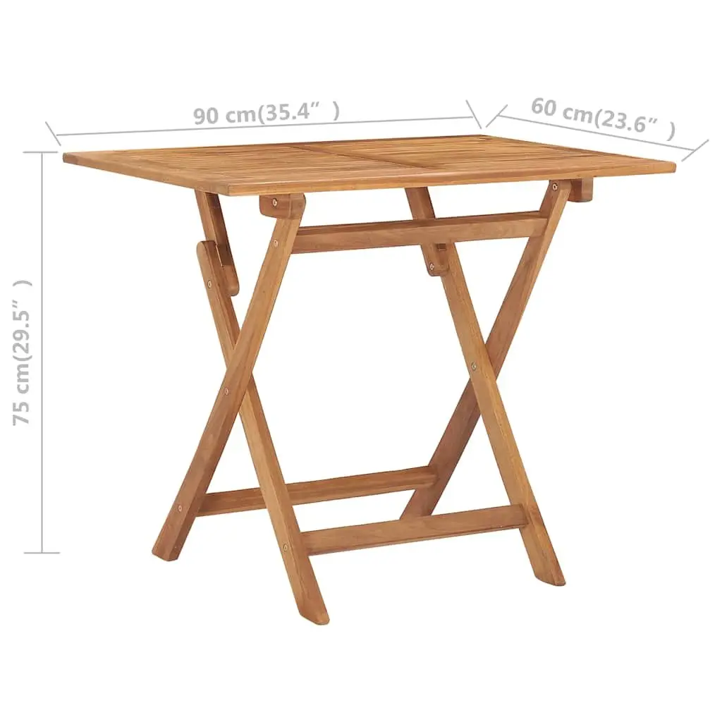 5 Piece Folding Outdoor Dining Set Teak Wood Garden Furniture Patio