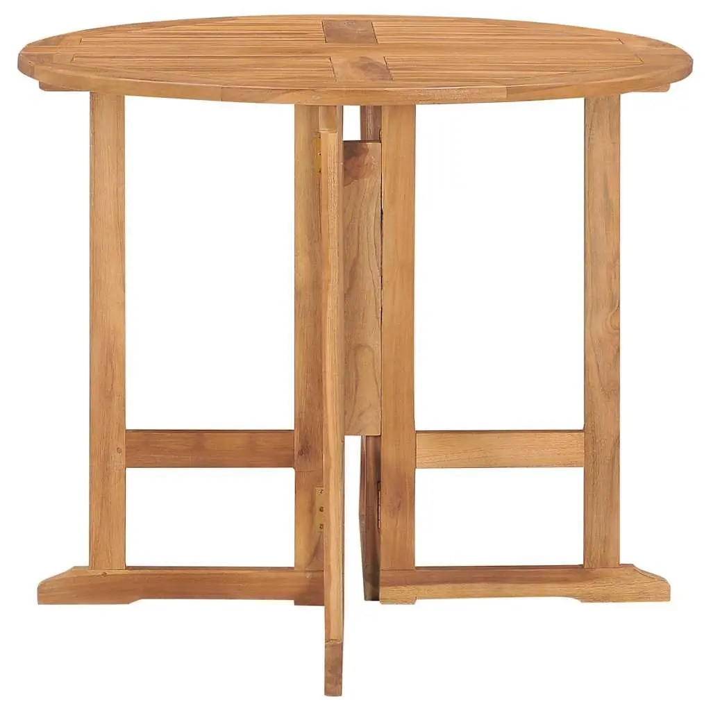 Outdoor Dining Set Garden Patio 5 Piece Folding Teak Wood Table Chairs