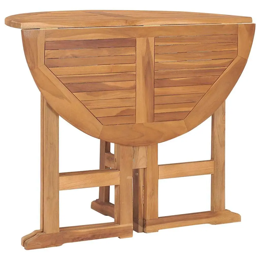 Outdoor Dining Set Garden Patio 5 Piece Folding Teak Wood Table Chairs